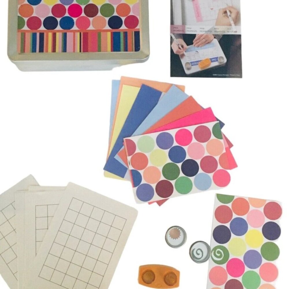 Creative Memories Mini Moments Tin with Sun/Swirl Punch